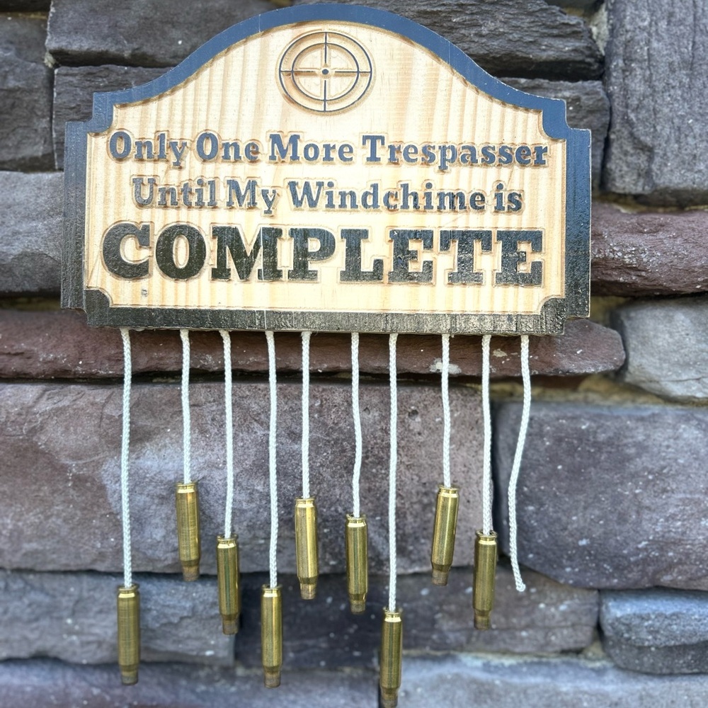 Customizable wooden Wind Chime with Bullet Accents